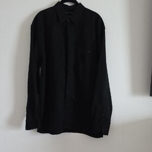 Elegant Black Button-Down Shirt for Men